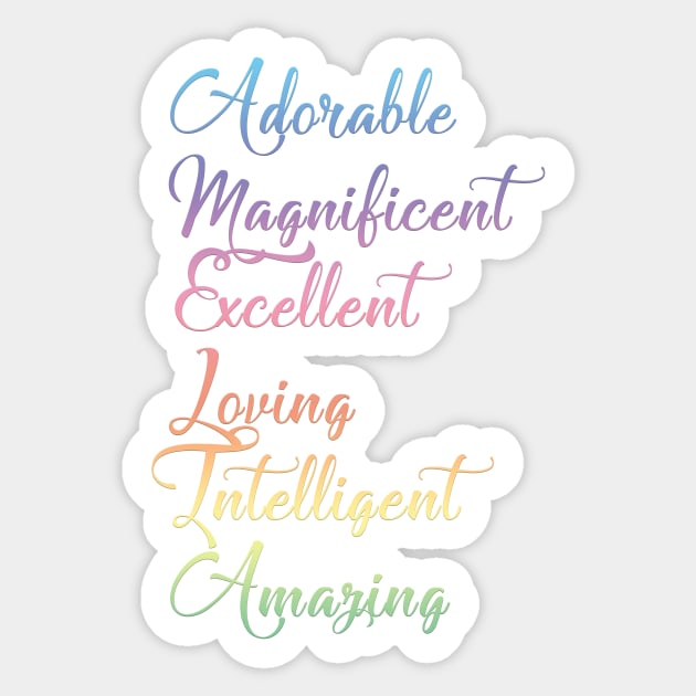 Gifts for AMELIA ~ Adorable, Magnificent, Excellent, Loving... [ND#6C1V1] Sticker by DesignBySMYRNA